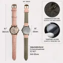 Her Photo in Floral Frame - Elegant Watch For Mom/Grandma/Wife
