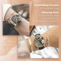 Her Photo in Floral Frame - Elegant Watch For Mom/Grandma/Wife